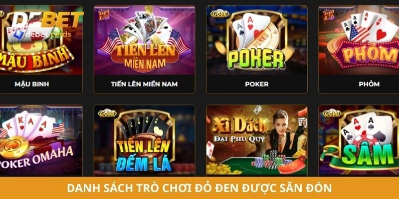 Danh sách trò chơi đỏ đen được săn đón