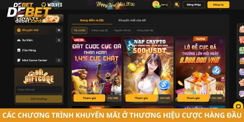 Các chương trình khuyến mãi ở thương hiệu cược hàng đầu